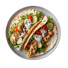Chicken pita/bun with veggies & tzatziki.