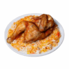 Half Roasted Chicken (served with potato or rice, salad, pita bread and sauce)